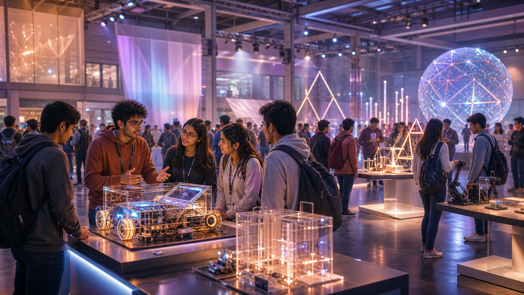 Students at an innovation expo